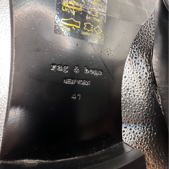 Rag & Bone Black Aslen Chain Loafer Size 41 - Picture 8 of 13